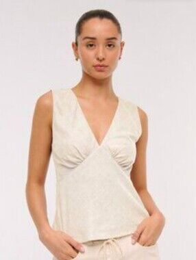 Abercrombie & Fitch Beige Sleeveless V-Neck Sleep Top